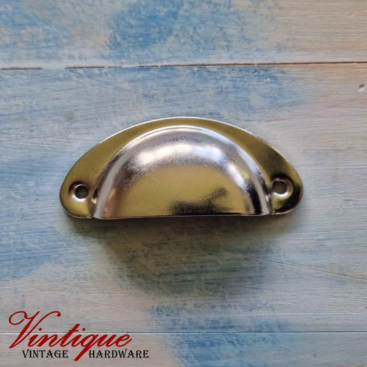Half Moon Drawer Pull  Handle Silver 86mm