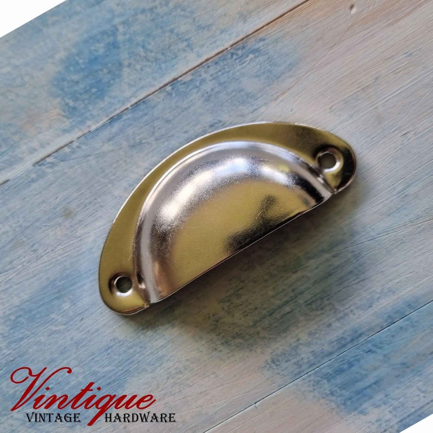 Half Moon Drawer Pull  Handle Silver 86mm