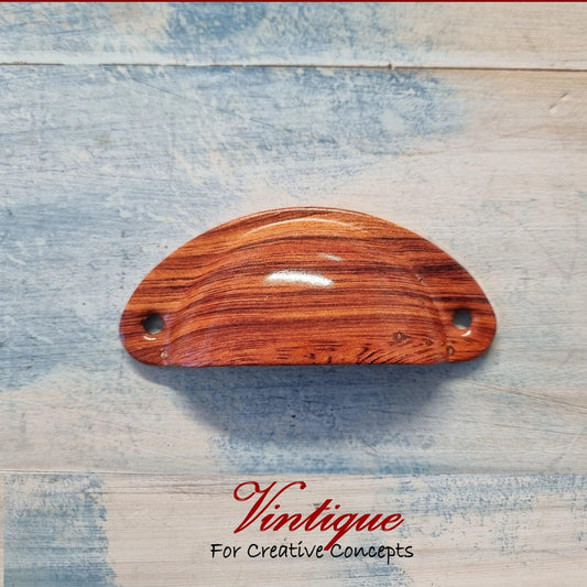 Half Moon Drawer Pull  Handle WOODGRAIN 86mm-Custom Colours-Vintique Concepts