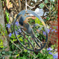 hanging Rusty Metal Bird TUI in circle approx 180mm in dia-Vintique Concepts
