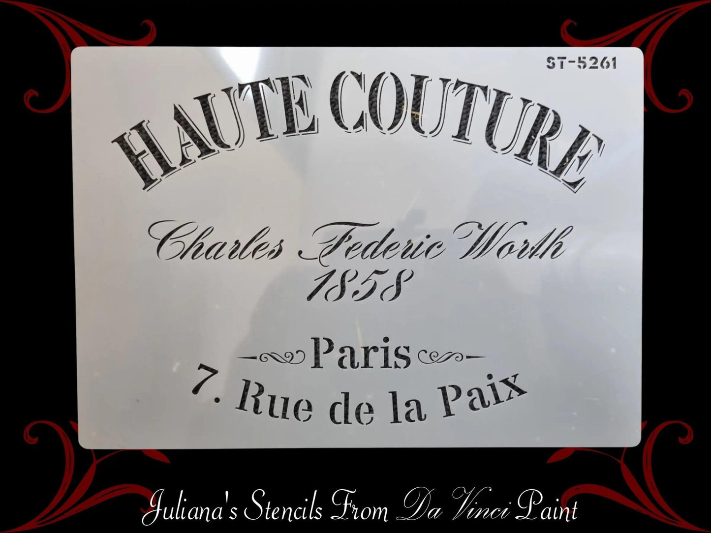 HAUTE COUTURE French Vintage furniture paint stencil (A4 Size)-Vintique Concepts