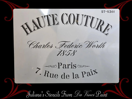 HAUTE COUTURE French Vintage furniture paint stencil (A4 Size)-Vintique Concepts