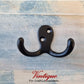 Heavy Duty 2 prong Coathook BLACK 72mm x 51mm-Vintique Concepts