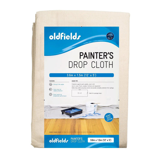 Heavy Duty Canvas Drop Sheet for hallway 12' x 5' (3.66 x 1.52mtr) from Oldfields-Vintique Concepts