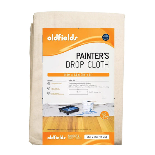 Heavy Duty Canvas Hallway Drop Sheet 18' x 5' (5.5mtr x 1.52mtr) from Oldfields-Vintique Concepts