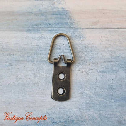 Heavy Duty Large D-Ring Picture hanger 53mm x 14mm-Bronze (ea) - Vintique Concepts