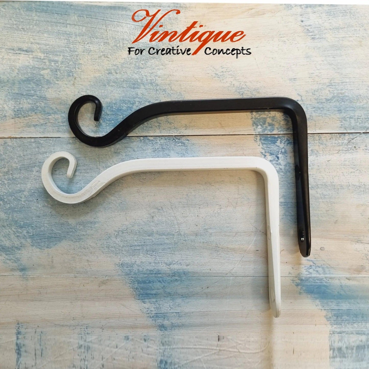 Heavy Duty White Garden Planter hanger hook 145mm long-Vintique Concepts