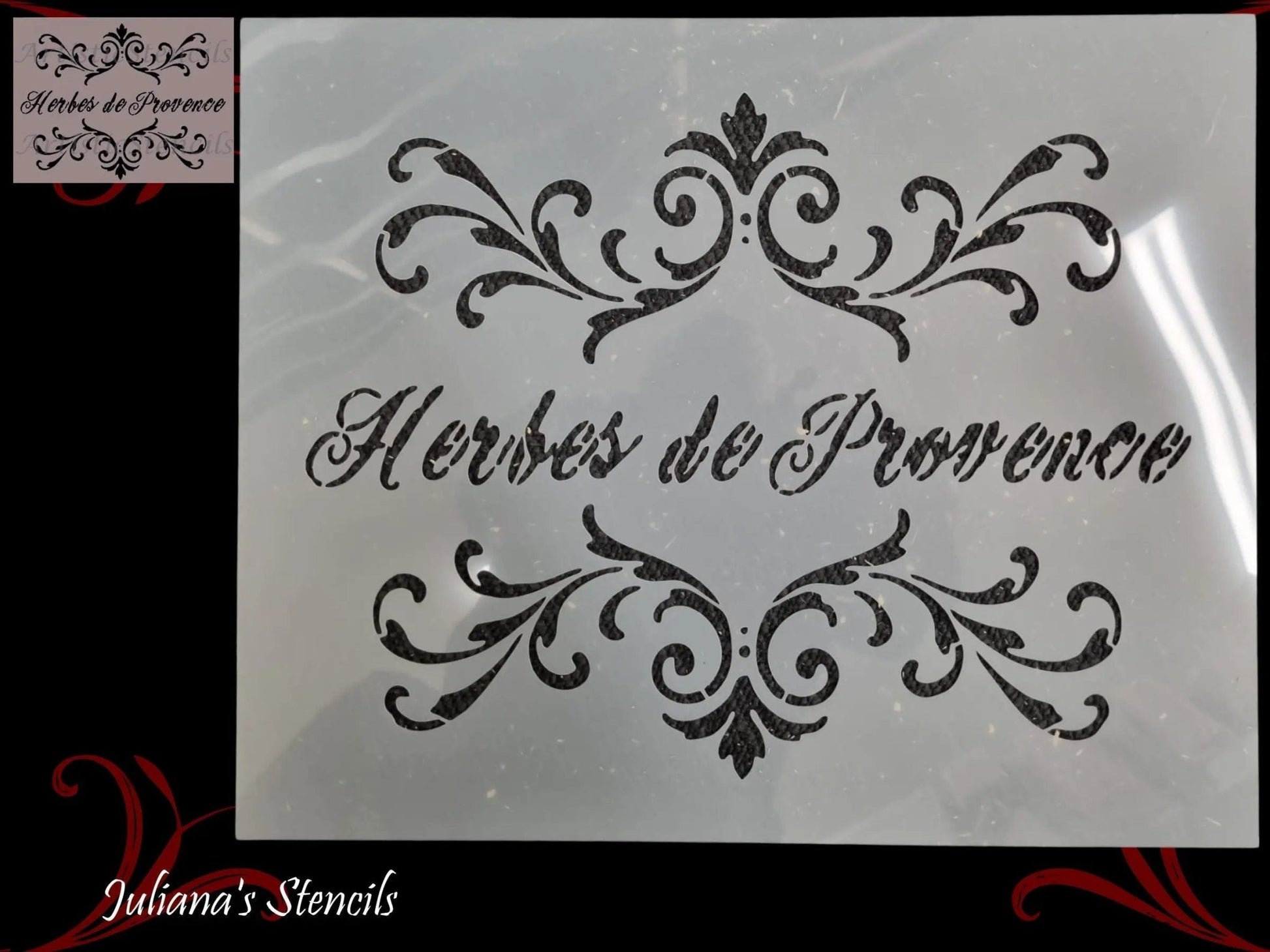 HERBES DE PROVENCE French PREMIUM furniture Paint stencil 390 x 305mm-Vintique Concepts
