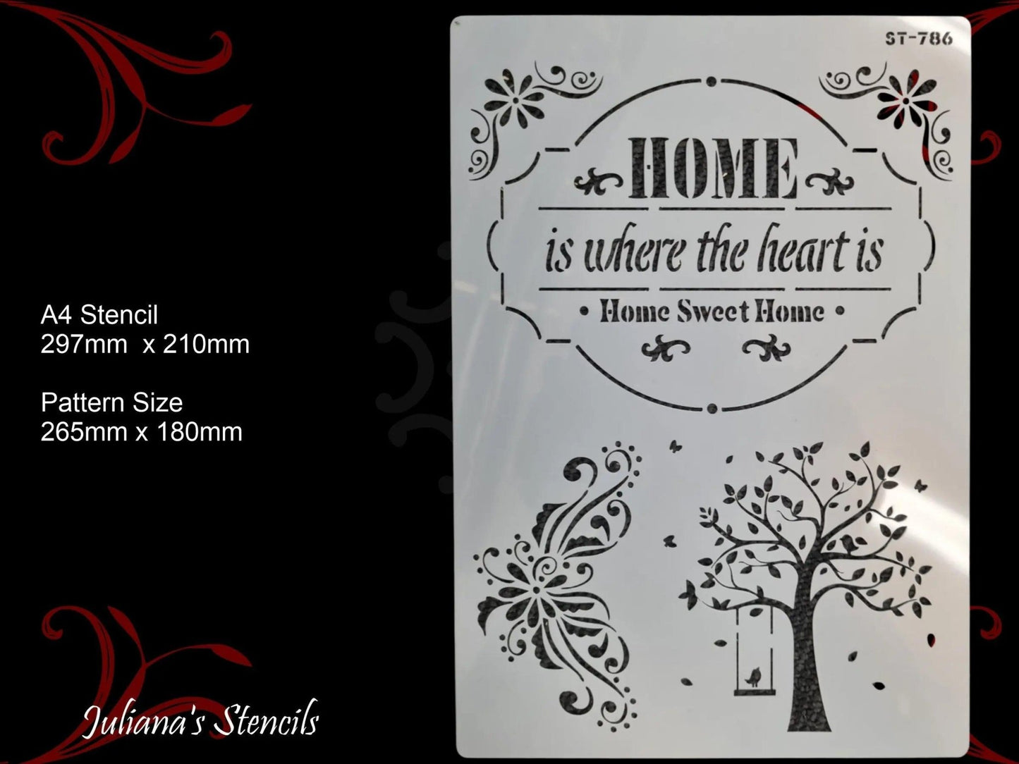 HOME is where the heart is furniture and wall Paint Stencil-Vintique Concepts