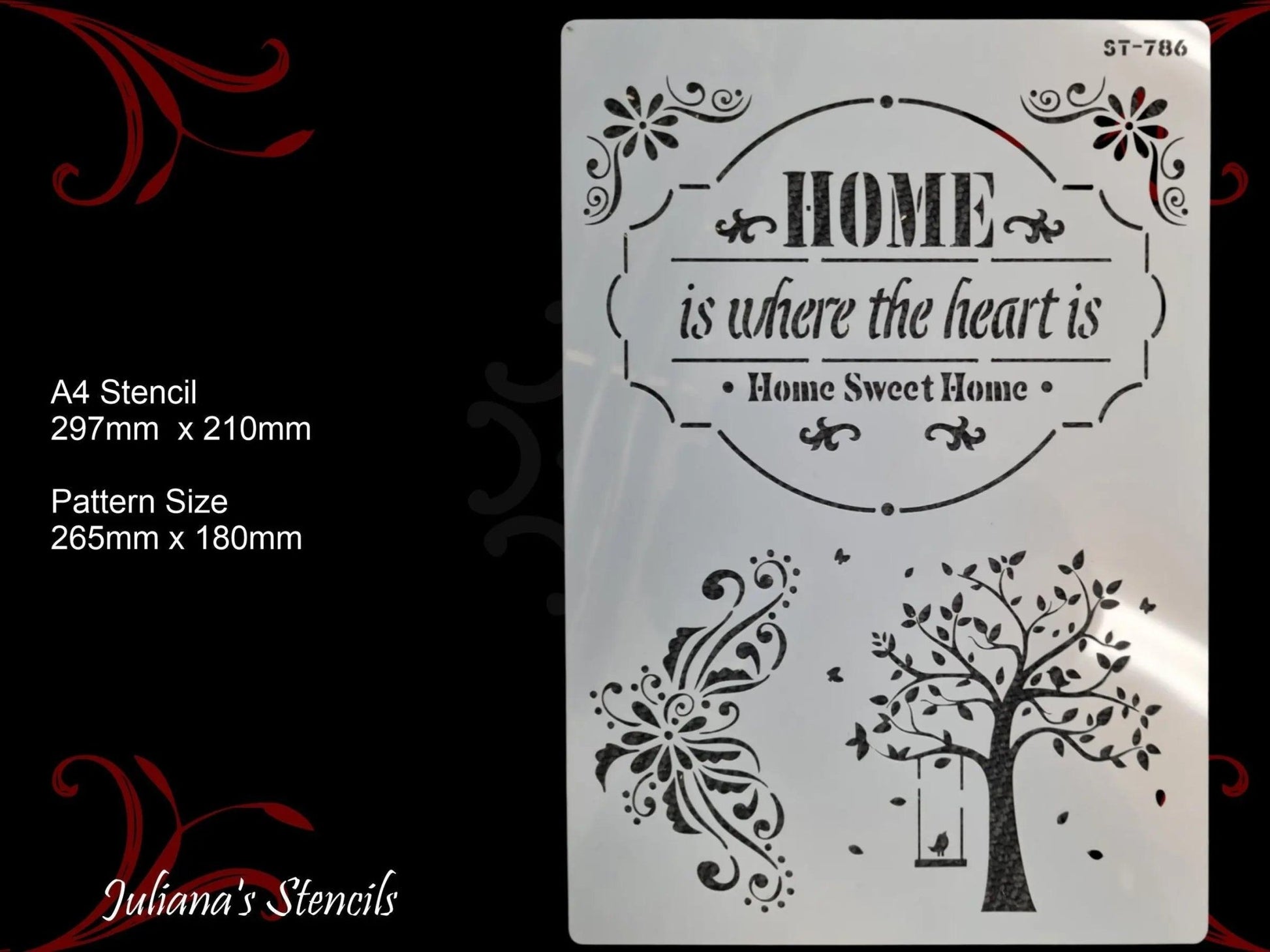 HOME is where the heart is furniture and wall Paint Stencil-Vintique Concepts