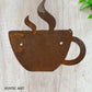 Hot cup of Coffee -Rusty metal  art 165mm x 155mm-Vintique Concepts