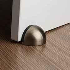 Black Stainless Steel Oval Floor Magnetic Rubber Door Stop-NEW - Vintique Concepts