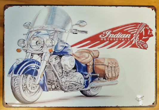 Indian Motorcycle cruiser....Tin Sign-Vintage Motorbikes 30cm x 20cm *-Vintique Concepts