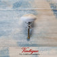 ITALIA Ceramic Cabinet Drawer Knob White with Gold inlay 35mm Dia-Vintique Concepts