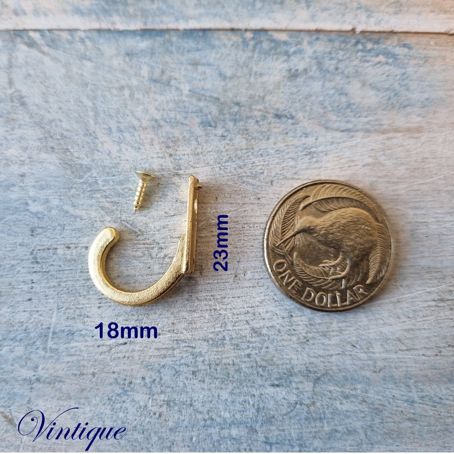 Itzy single prong Coat / key hooks (pkt of 5) 23mm x 18mm-Vintique Concepts