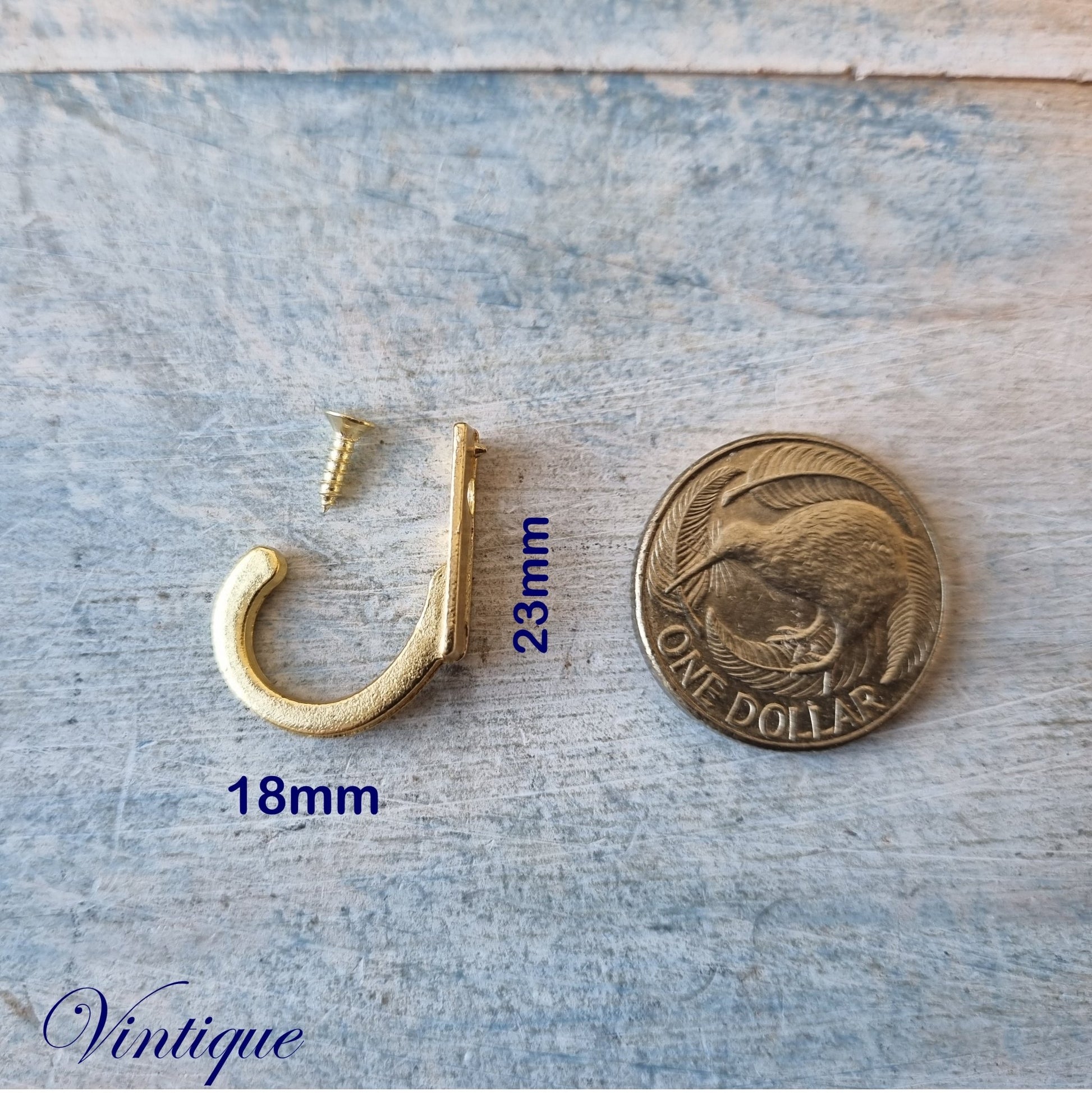 Itzy single prong Coat / key hooks (pkt of 5) 23mm x 18mm-Vintique Concepts