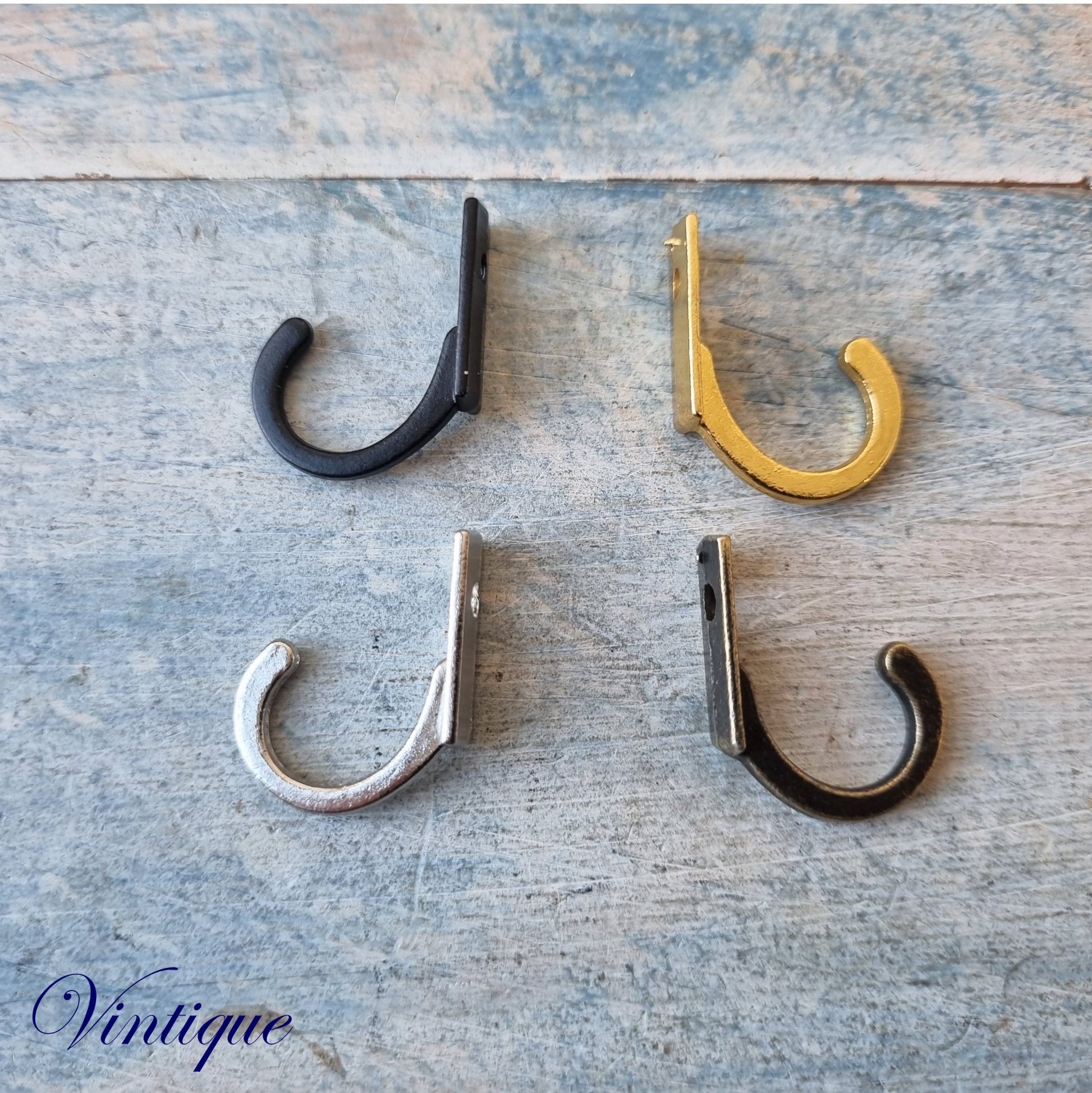 Itzy single prong Coat / key hooks (pkt of 5) 23mm x 18mm-Vintique Concepts