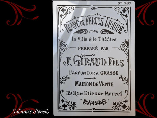J Giraud Fils French furniture and wall Paint Stencil-Vintique Concepts