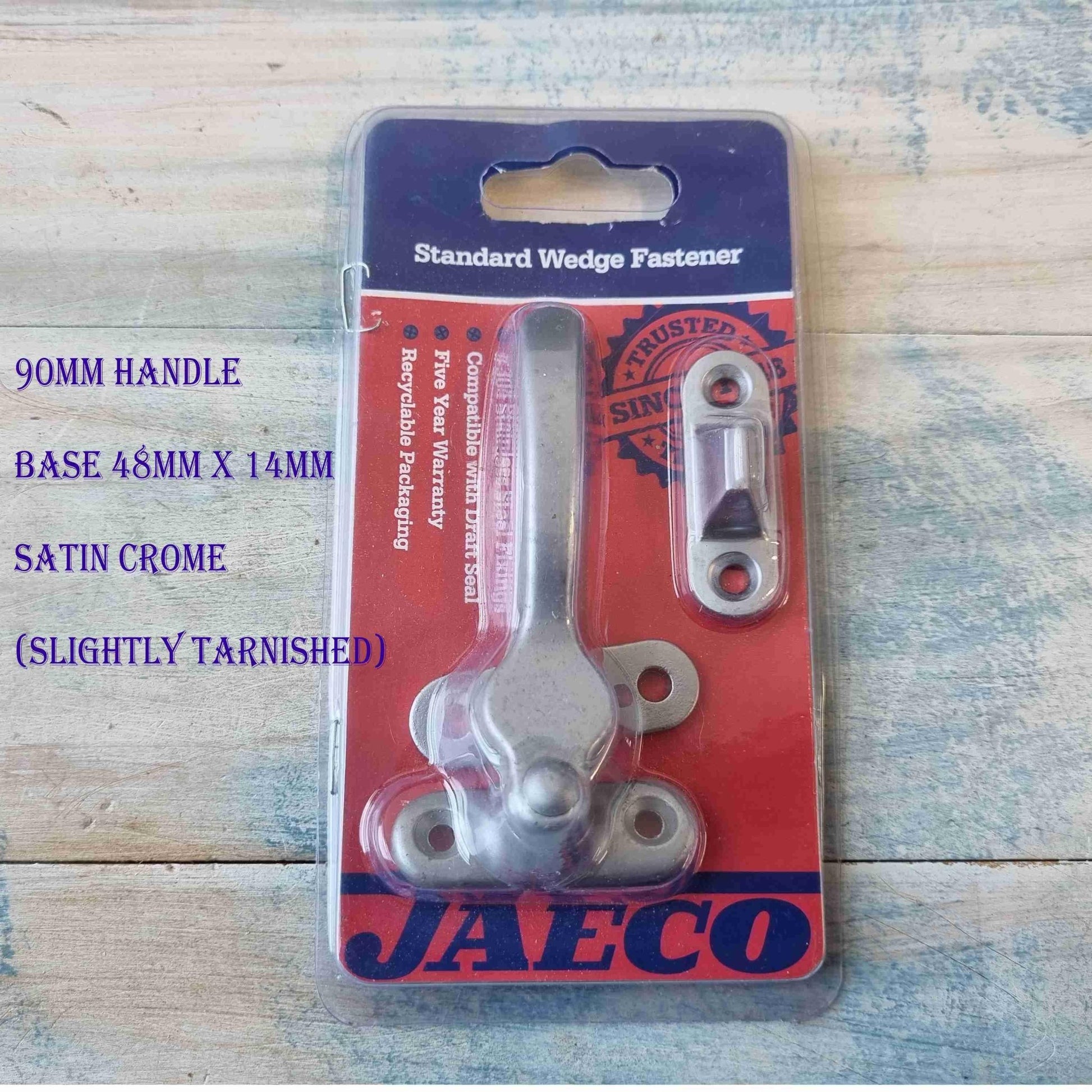 Jaeco Satin Chrome Window sash wedge fastener (1 only) Surplus-Vintique Concepts