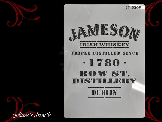 Jameson Irish Whiskey furniture and wall Paint Stencil-Vintique Concepts