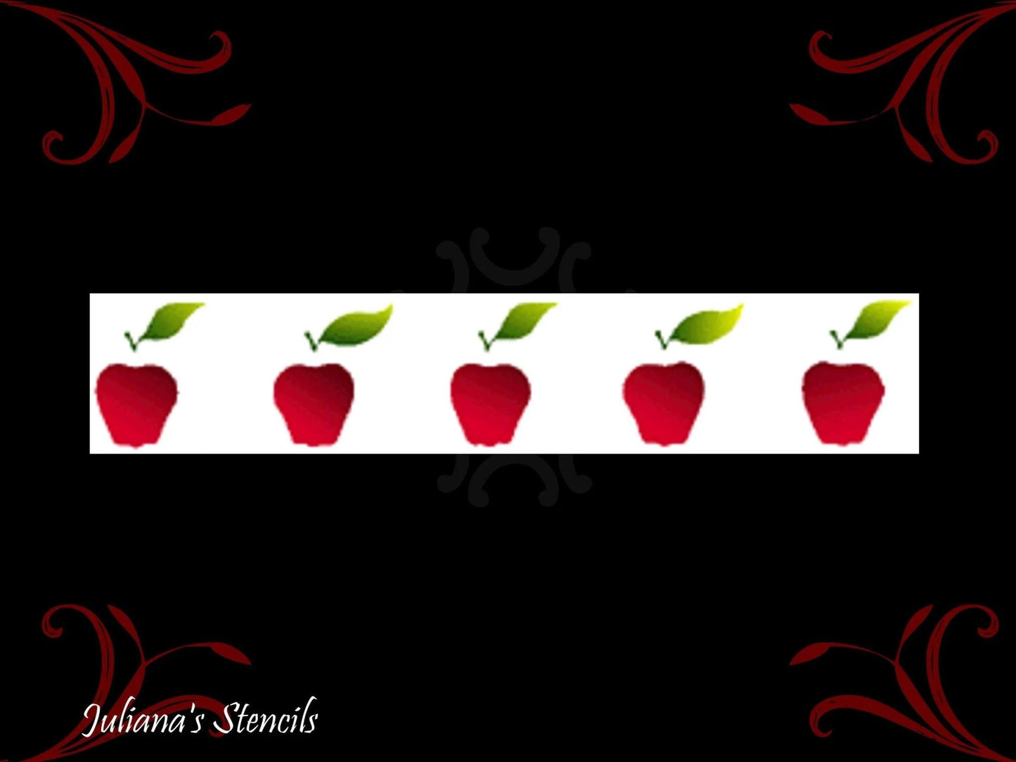 Juicy Apples border contemporary furniture paint stencil 355mm x 75mm-Vintique Concepts