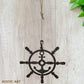 Jumbo Anchor & Ships wheel -Corten Rusty large hanging metal art 410mm dia-Vintique Concepts