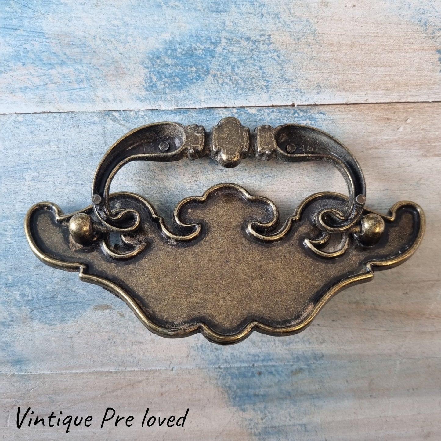 130mm long antique drawer handle with swing pull (pre-Loved)-Vintique Concepts
