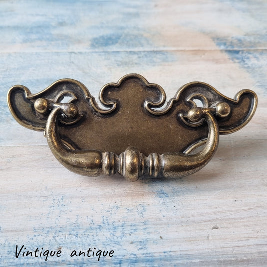 130mm long antique drawer handle with swing pull (pre-Loved)-Vintique Concepts
