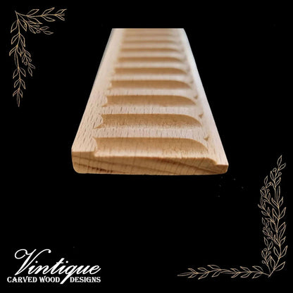 large Fluted Wood border / Furniture trim moulding 35mm wide - Vintique Concepts