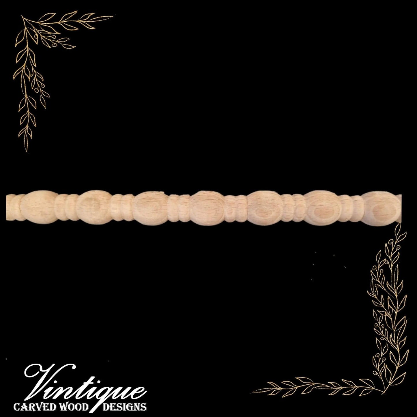 Large HM Beads Wood border furniture edging/  trim moulding 18mm wide-Vintique Concepts
