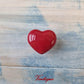 LARGE RED HEART Ceramic Cabinet Drawer Knob 51mm x 45mm-Vintique Concepts