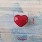LARGE RED HEART Ceramic Cabinet Drawer Knob 51mm x 45mm-Vintique Concepts