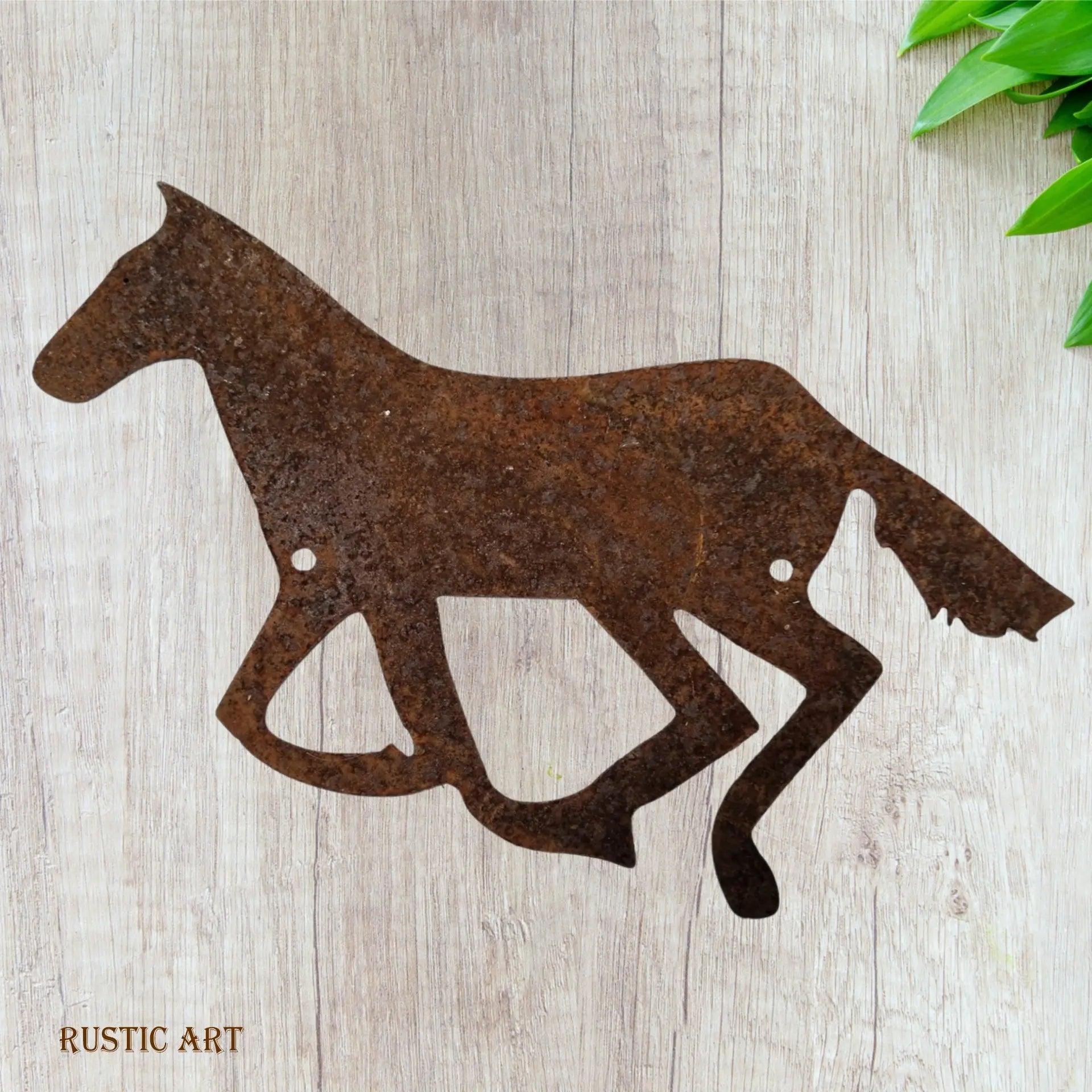 Large Running Horse  Rusty metal art 255mm x 150mm-Vintique Concepts