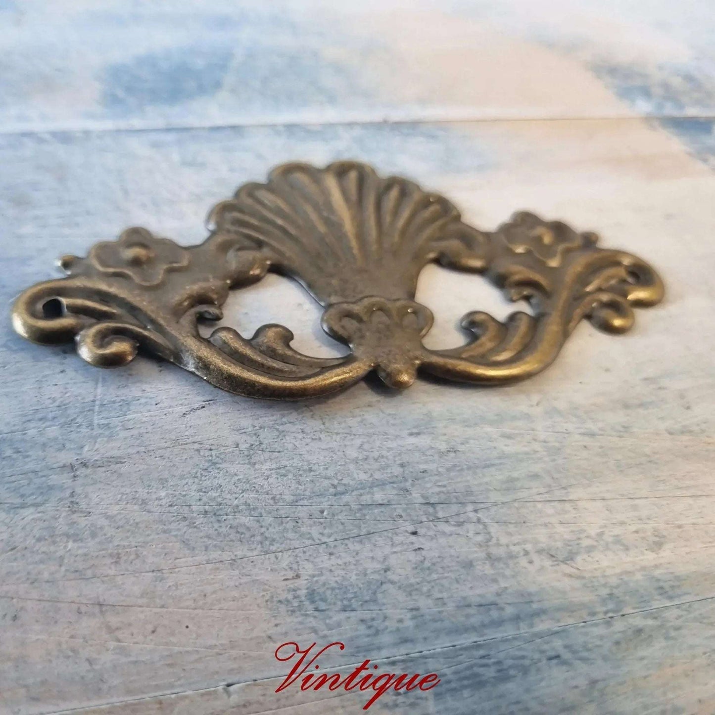 Large Scallop design metal decorative for cabinet furniture - Vintique Concepts