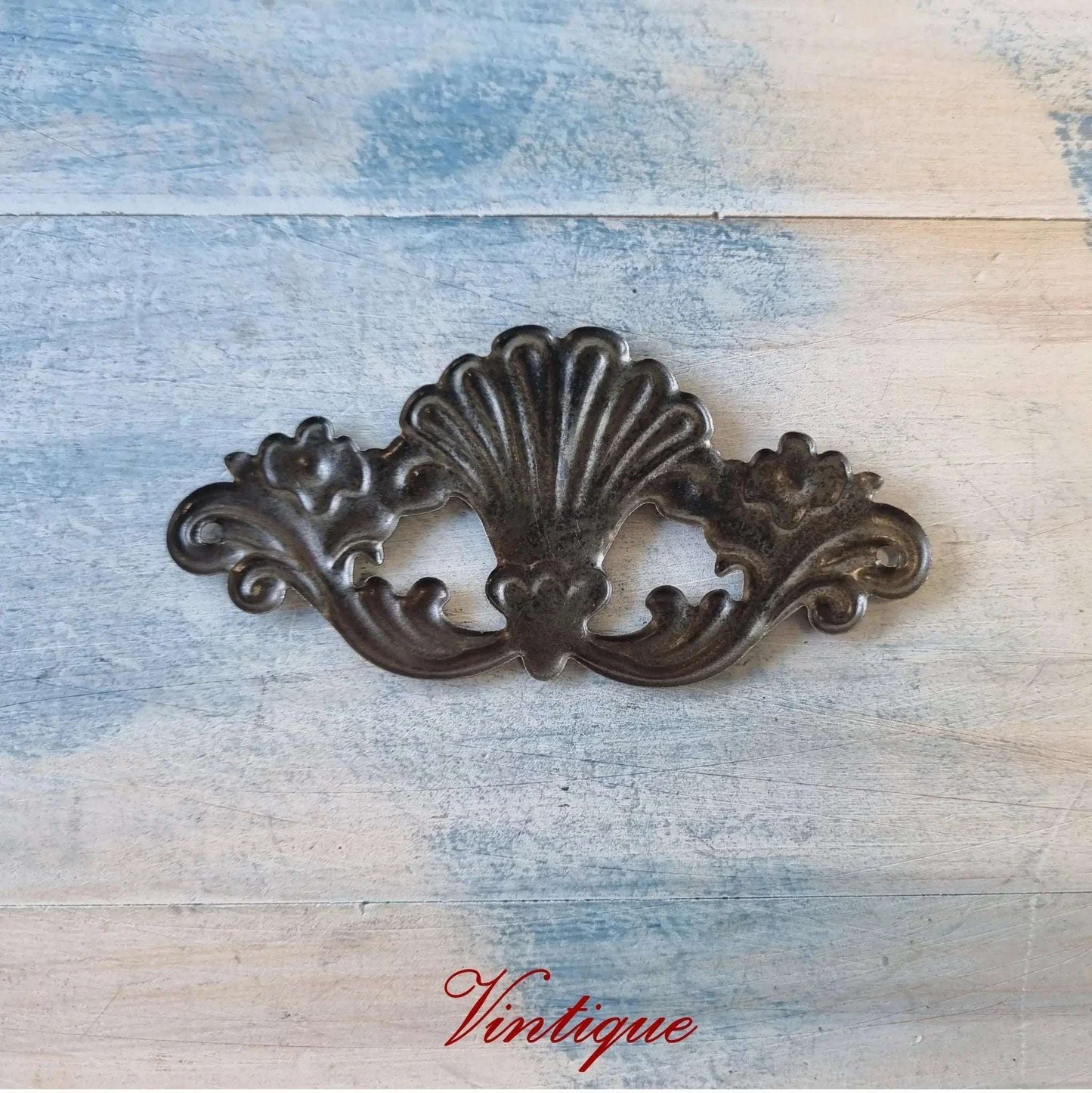 Large Scallop design metal decorative for cabinet furniture - Vintique Concepts