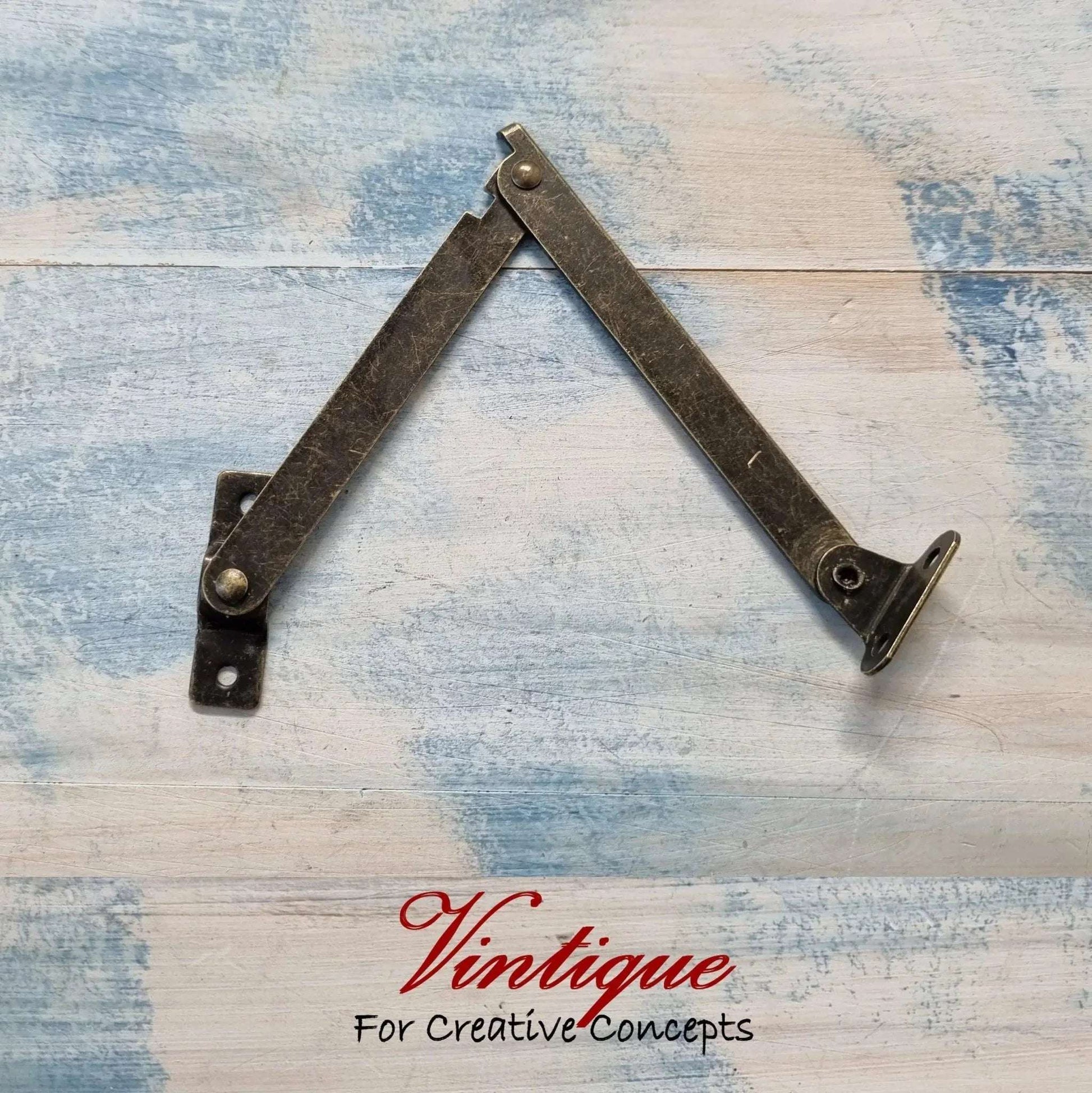 Box or chest Lid Stay Bronze (Left only )80mm arm - Vintique Concepts