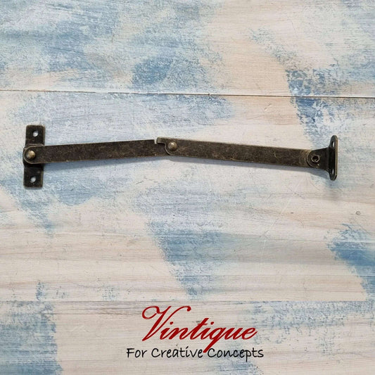 Box or chest Lid Stay Bronze (Left only )80mm arm - Vintique Concepts