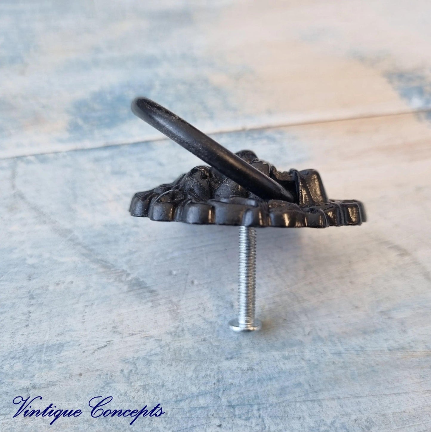 Lion Head Ring Drawer  Pull BLACK- 43mm x 67mm-Vintique Concepts