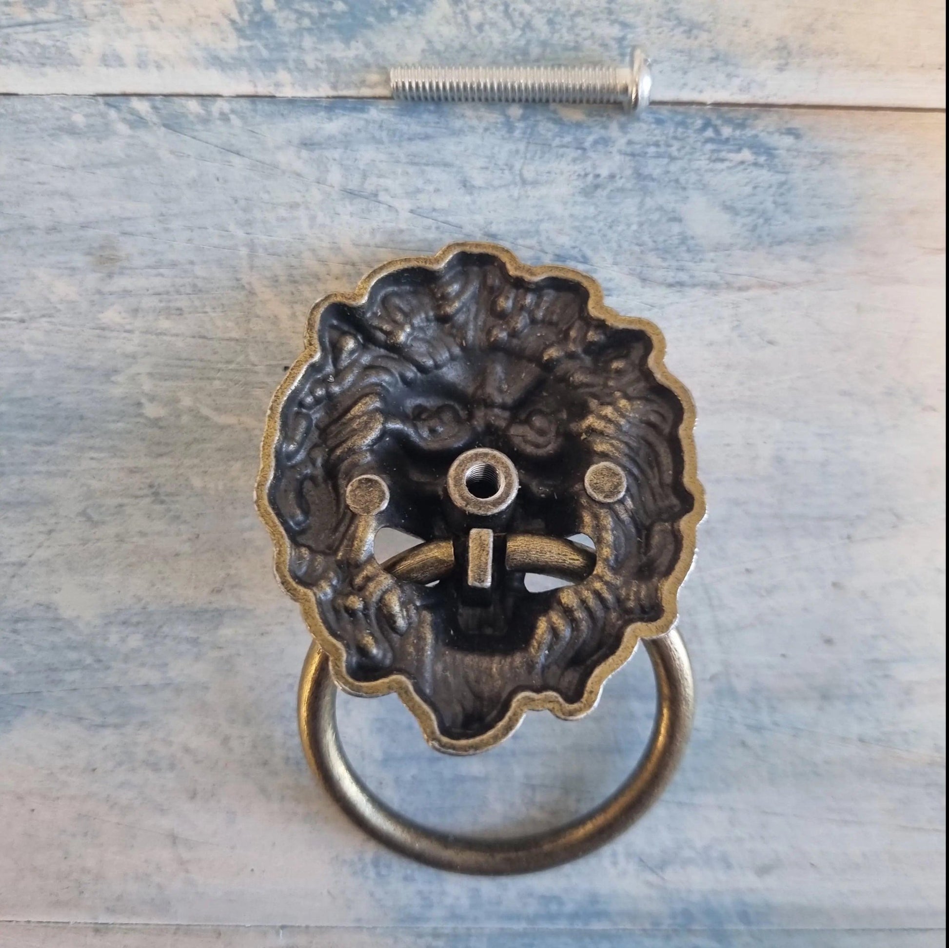 Lion Head Ring Pull Bronze- 43mm x 67mm-Vintique Concepts