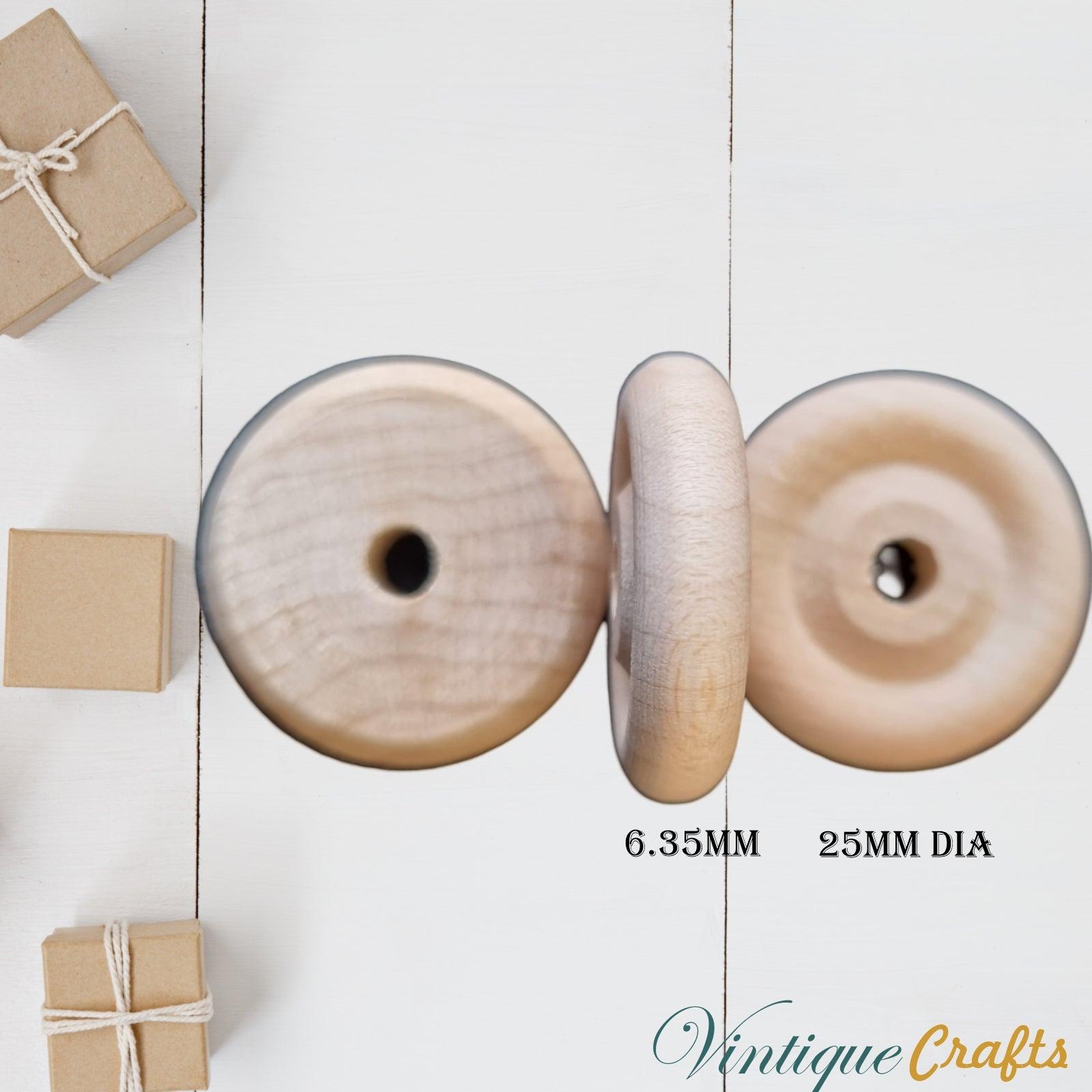 Maple Classic wood wheel 25mm (6.35mm axel) for toys-Vintique Concepts