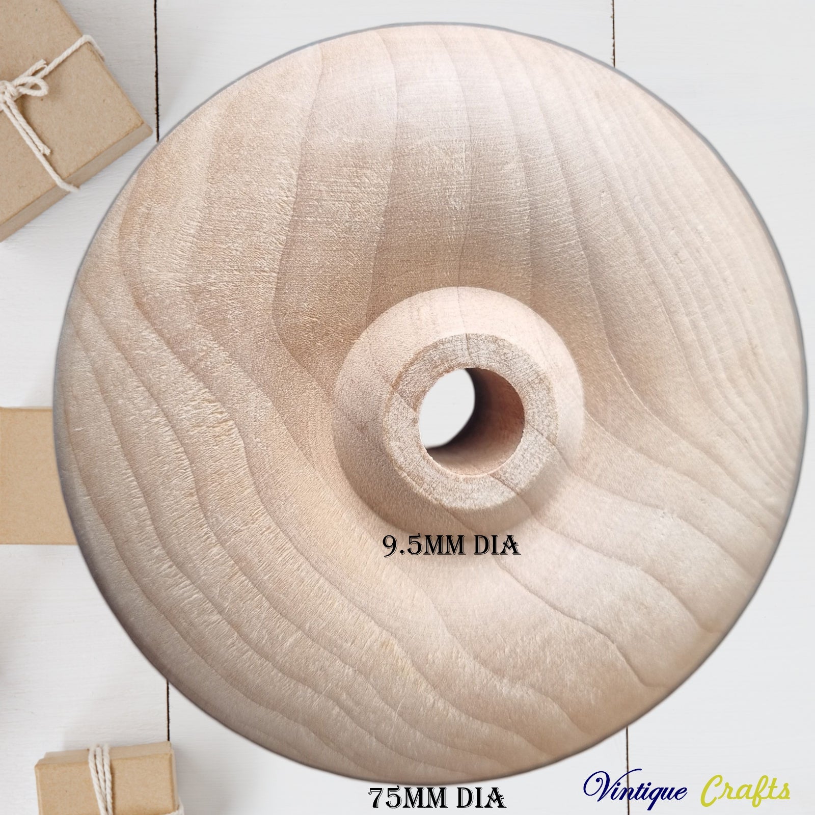 Maple Classic wood wheel 75mm (9.5mm axel) for toys-Vintique Concepts