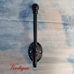 Metal BALL elegant double prong Black Coat hook 130mm long-Vintique Concepts