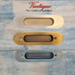 Milano Flush Pull door handle double sided Satin Gold 147mm x 39mm-Vintique Concepts