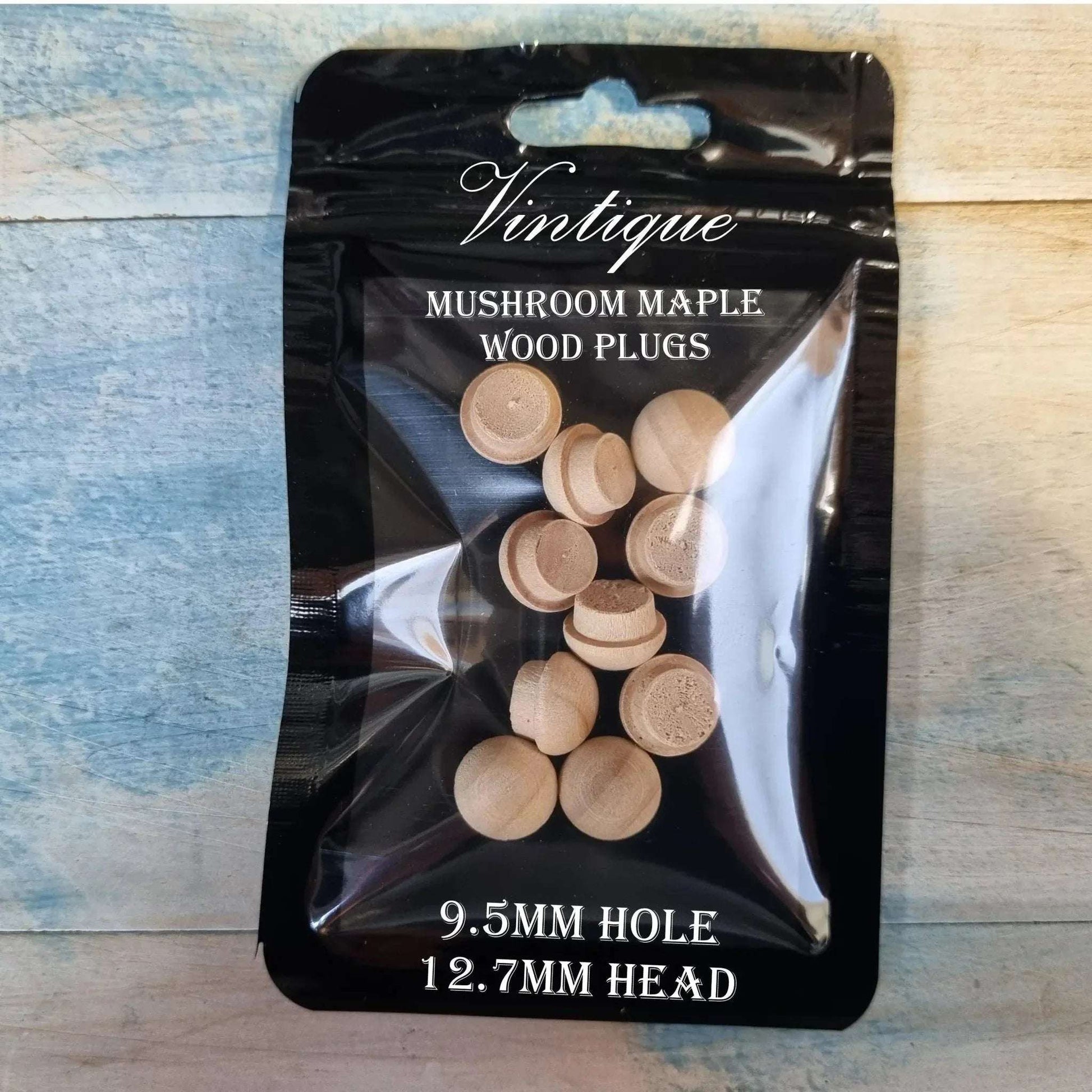 Mushroom Wood Plugs -Maple 9.5mm, 12.7mm & 19mm - Vintique Concepts