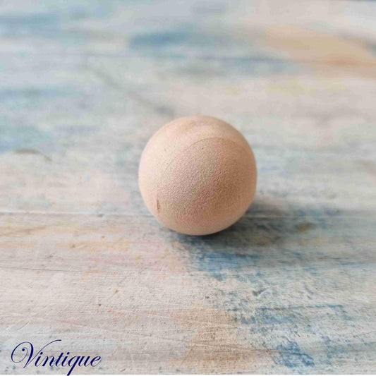 Natural Wood Round Ball furniture knob 25mm dia-Vintique Concepts
