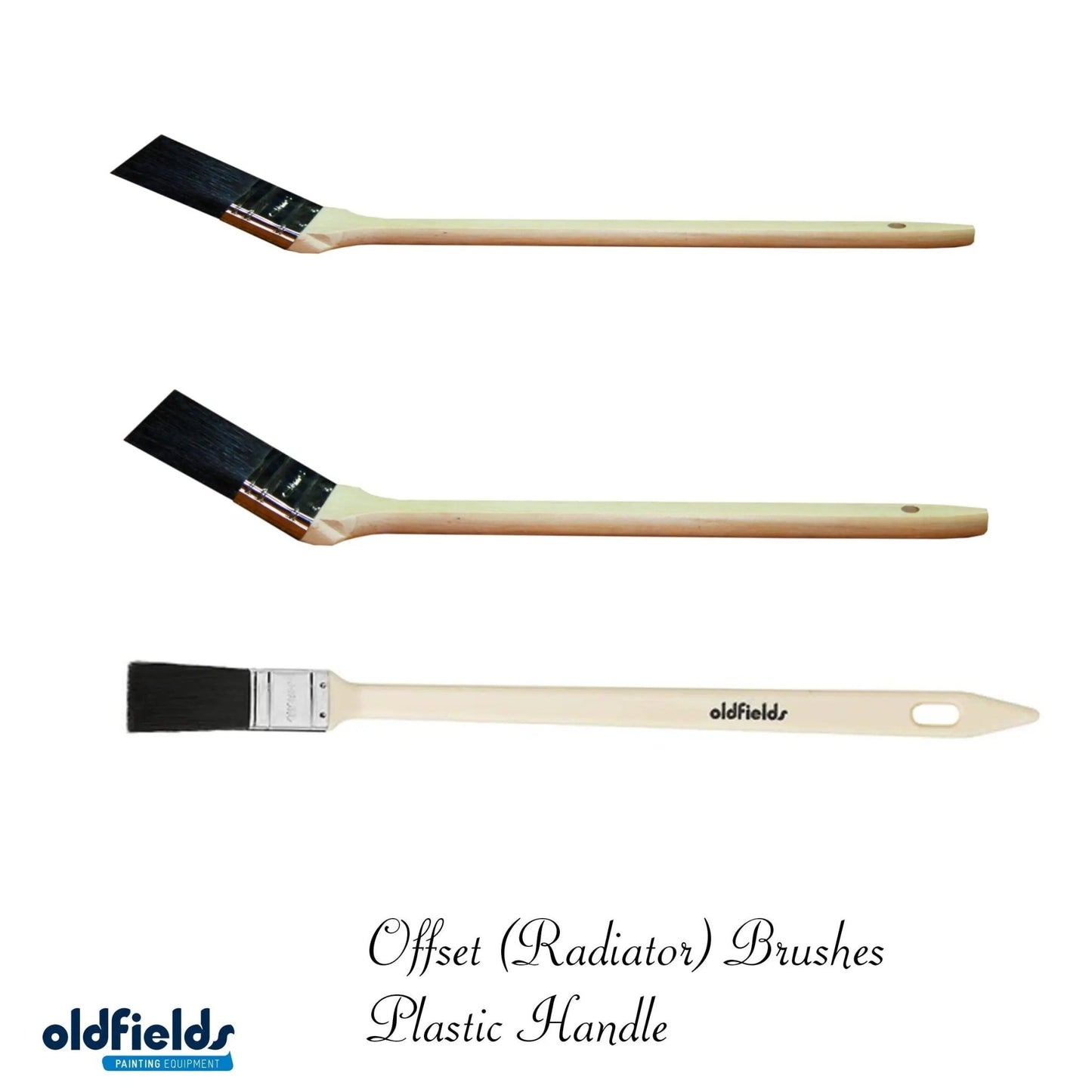Offset or Radiator Paint Brush Plastic handle/hog bristle from Oldfields-3 sizes-Vintique Concepts