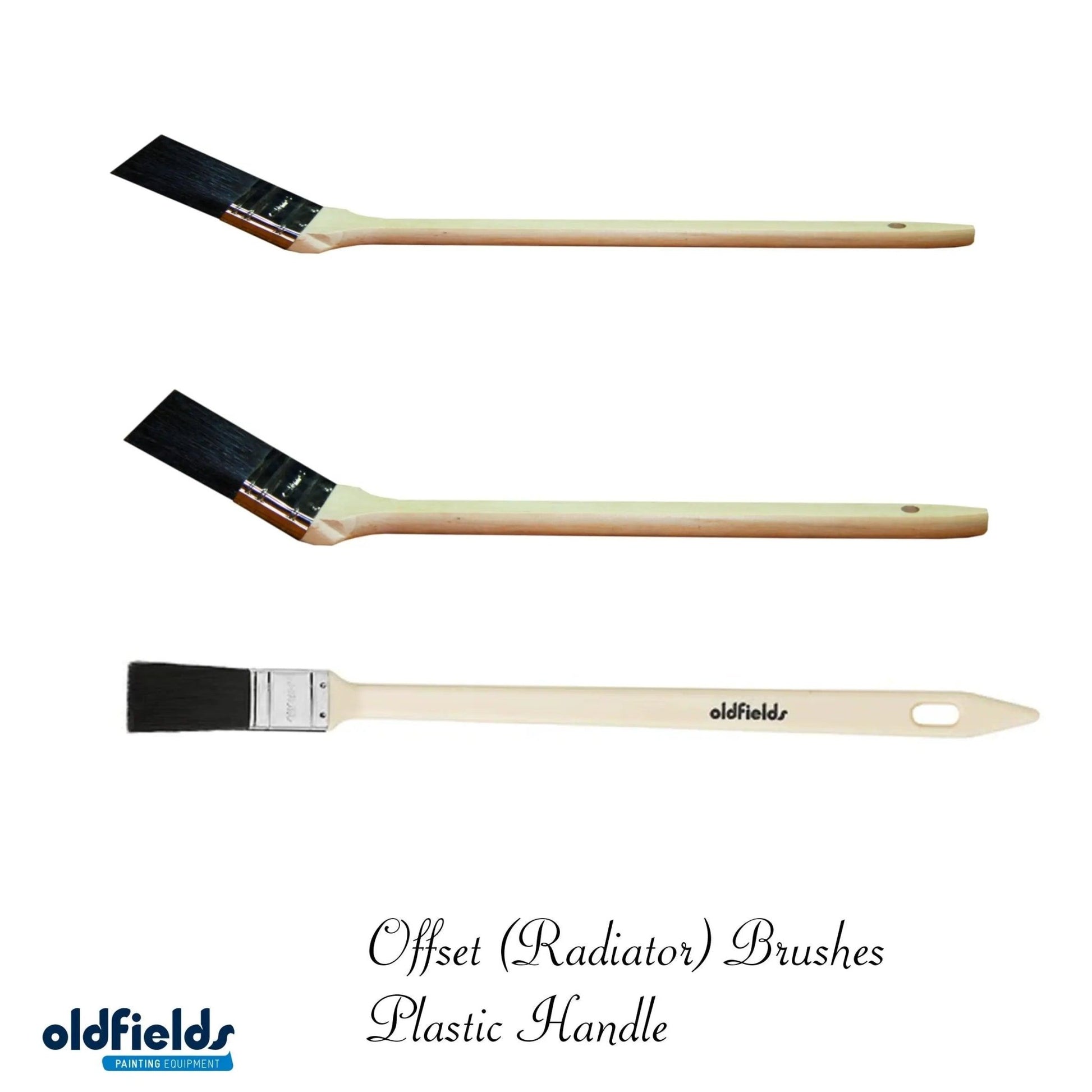 Offset or Radiator Paint Brush Plastic handle/hog bristle from Oldfields-3 sizes-Vintique Concepts