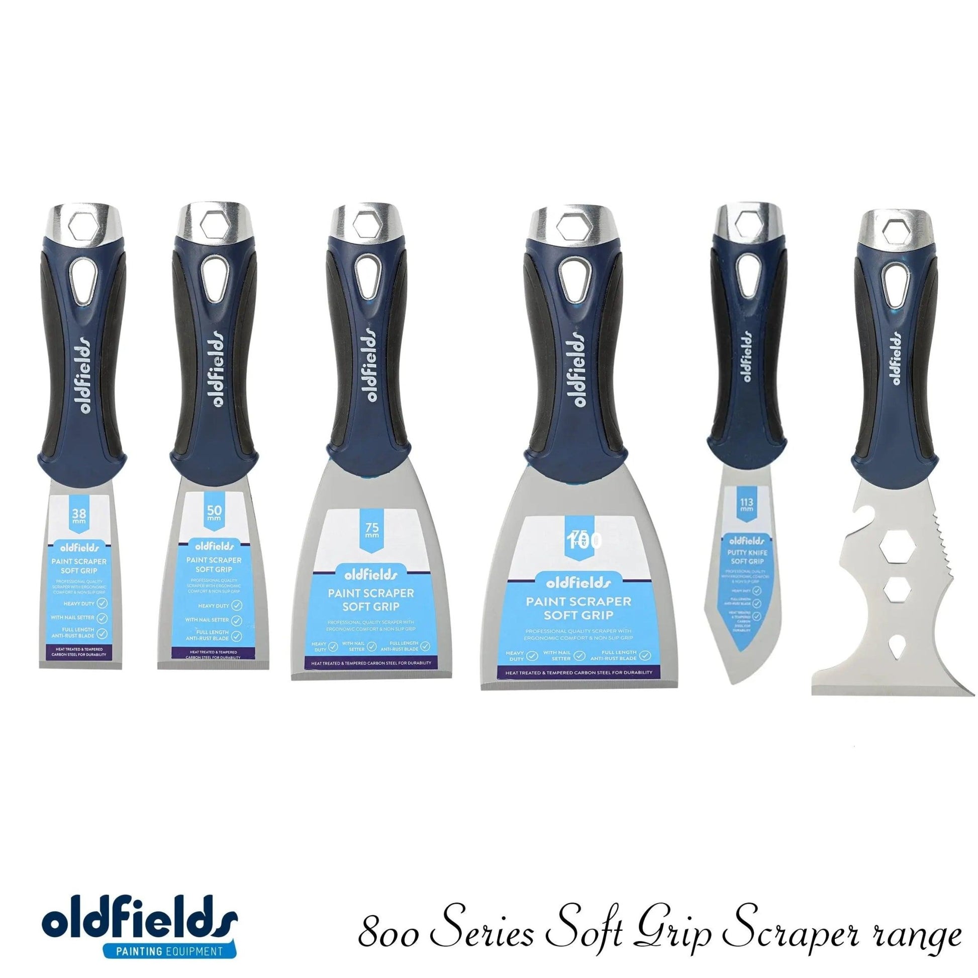 Oldfields 800 series Soft Grip scrapers, Blades and putty knives-Vintique Concepts