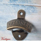 OPEN HERE- BRONZE Wall Mounted Vintage Bottle opener for beer bottles etc - Vintique Concepts