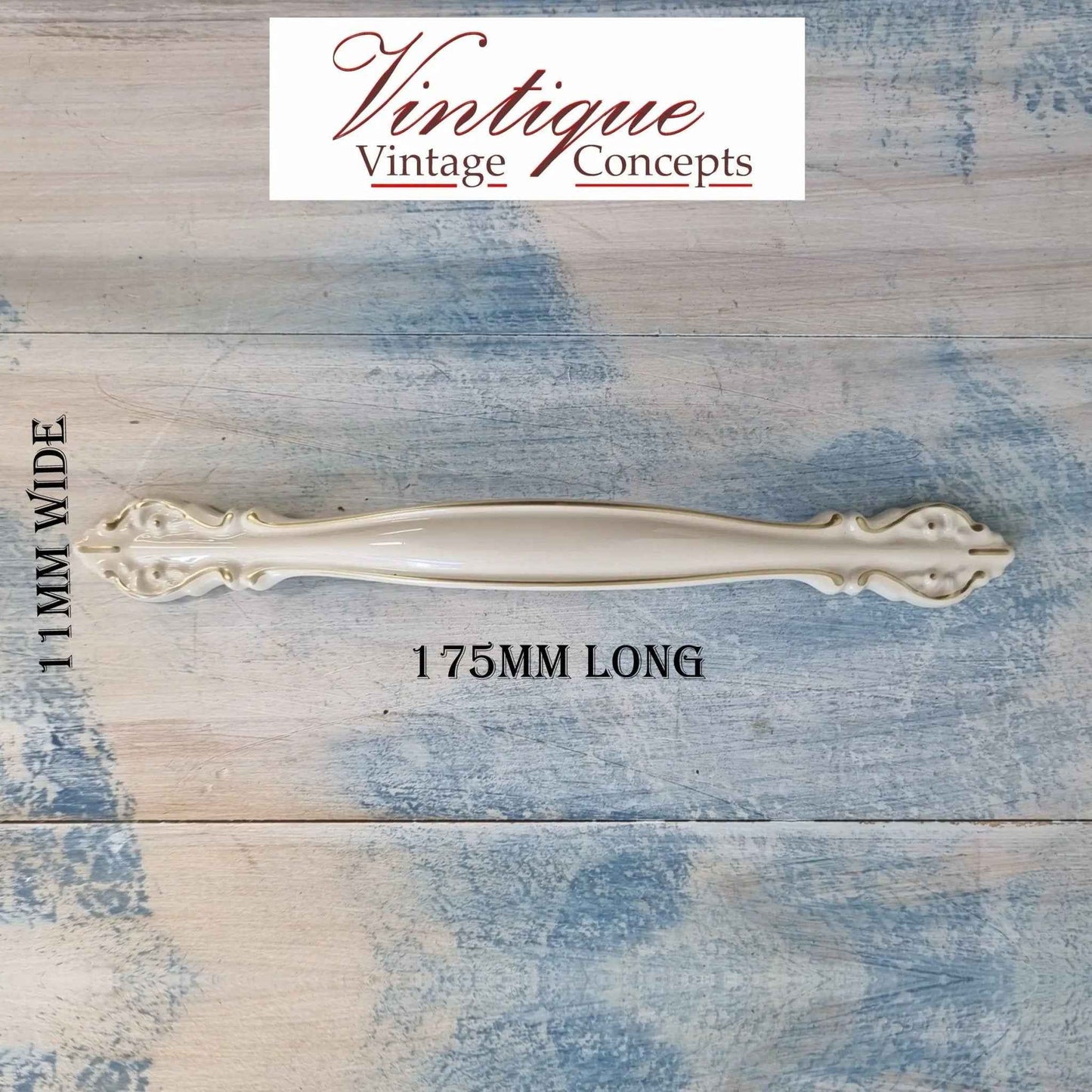 Ornate Ivory / Gold with Flourish Drawer handle 175mm long